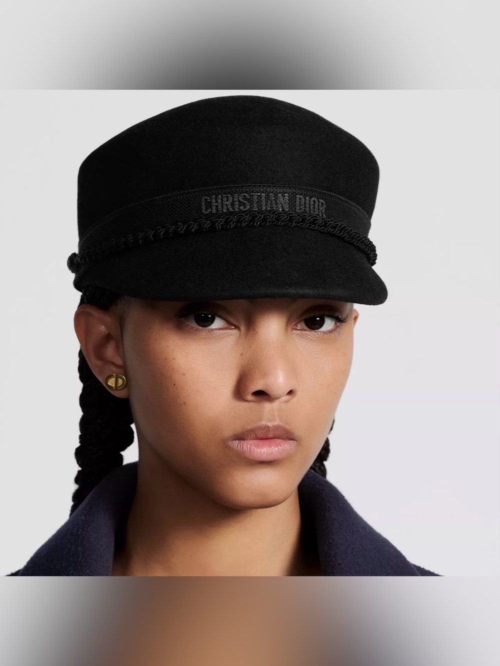 NWOT Christian Dior Travel Cap Wool Black Sz 59 Current Style